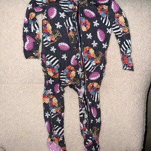 Floral and Football Print Kids One Piece